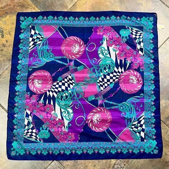 Berkshire Multicolor Abstract Women’s Square Scarf - Picture 6 of 7